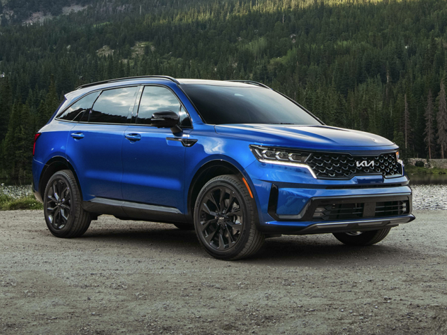 Profile view of a royal blue 2023 Kia Sorento. | Kia dealer in Sherwood, AR | Crain Kia of Sherwood