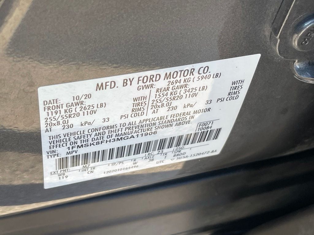 2021 Ford Explorer Limited - TWIN PANEL MOONROOF / POWER LIFTGATE