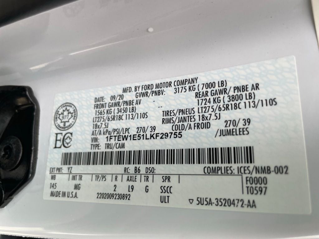 2020 Ford F-150 - 5.0 V8 / FX4 OFF-ROAD PKG