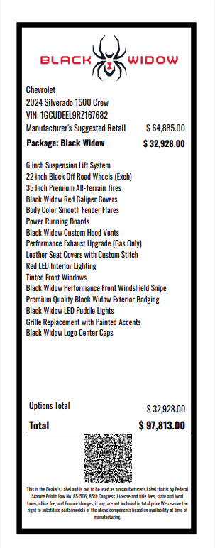 2024 Chevrolet Silverado 1500 RST - BLACK WIDOW PACKAGE