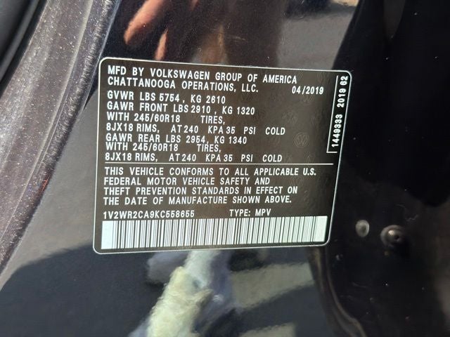 2019 Volkswagen Atlas 3.6L V6 SE CLEAN CARFAX