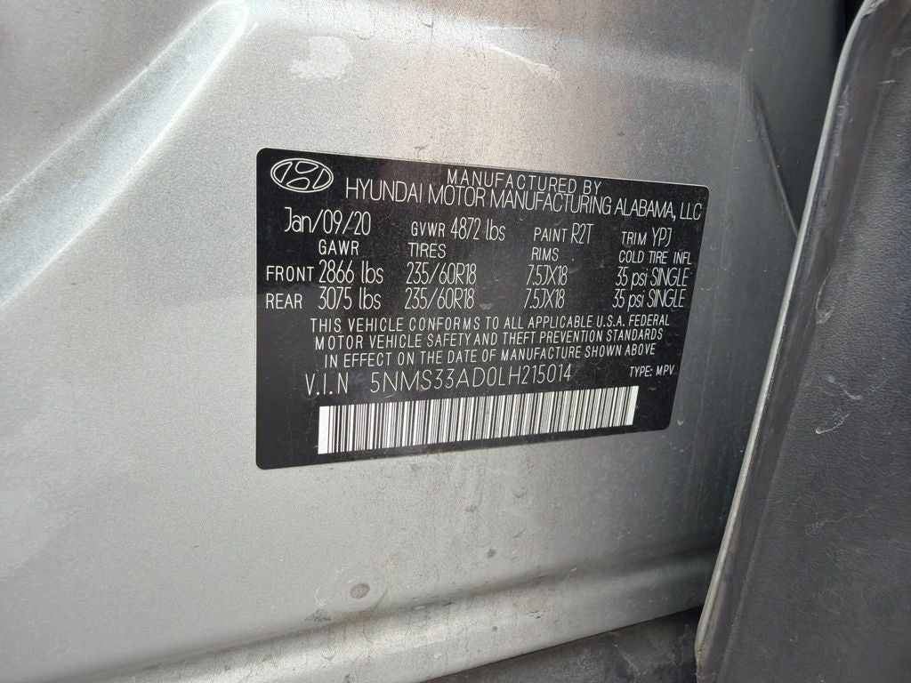 2020 Hyundai Santa Fe SEL CLEAN CARFAX