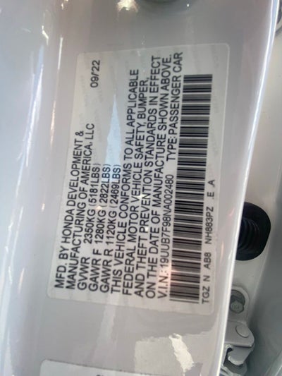 2022 Acura TLX Type S w/Performance Tire