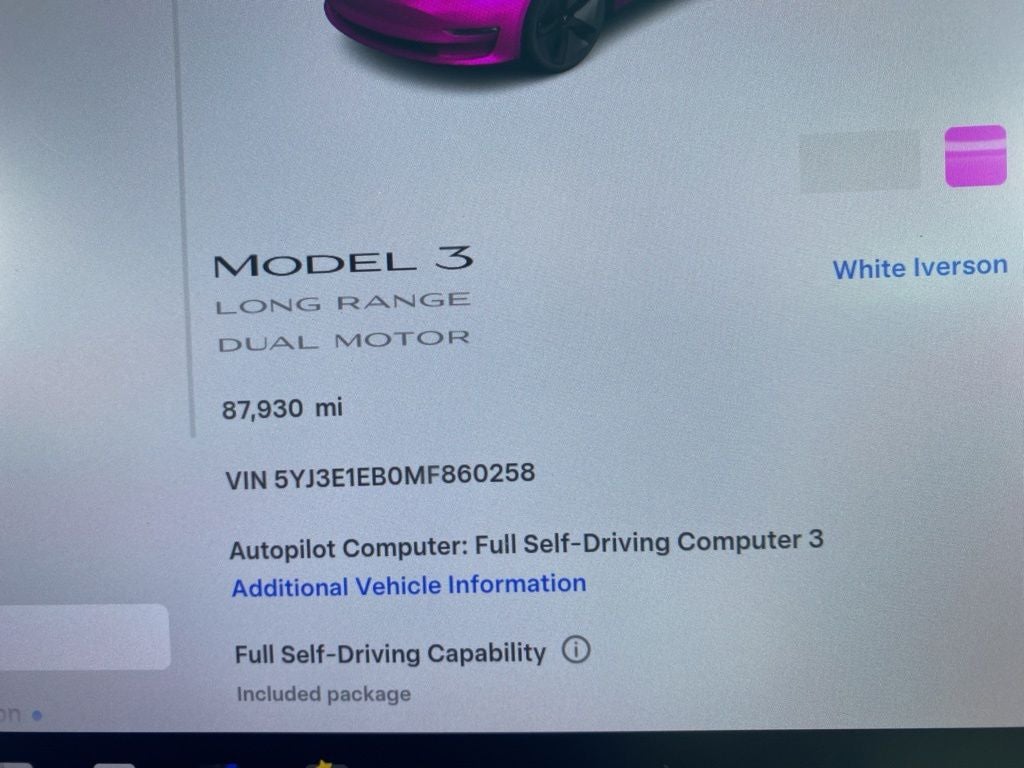 2021 Tesla Model 3 Long Range
