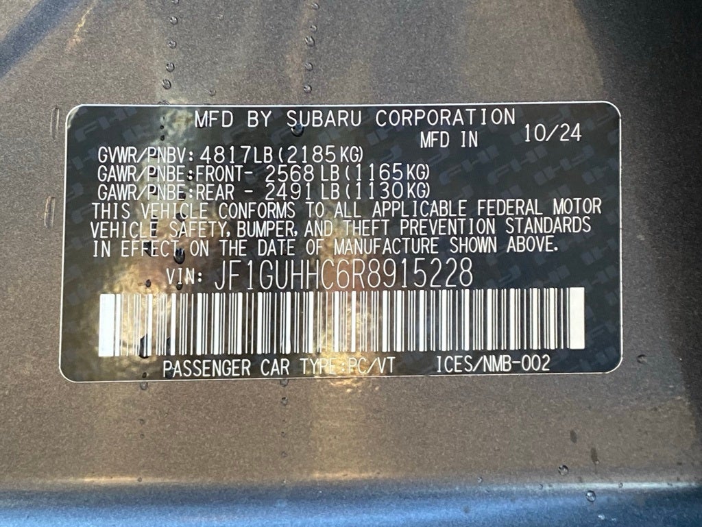 2024 Subaru Impreza 2.5RS CLEAN 1 OWNER CARFAX