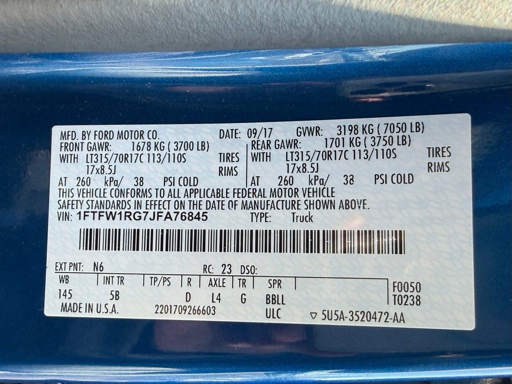 2018 Ford F-150 Raptor rapt tech pack,360 camera,stell bumper,twin moonro