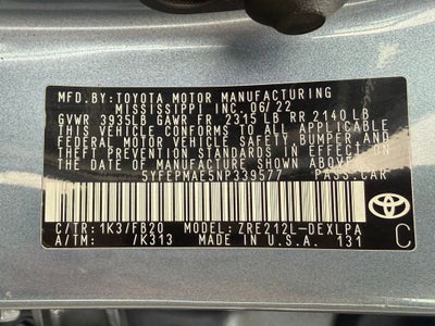 2022 Toyota Corolla LE