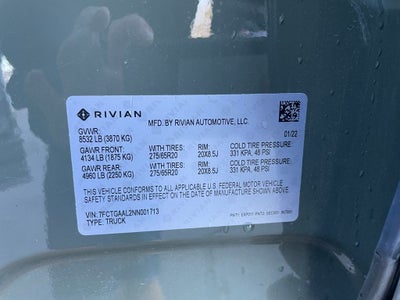 2022 Rivian R1T Launch Edition