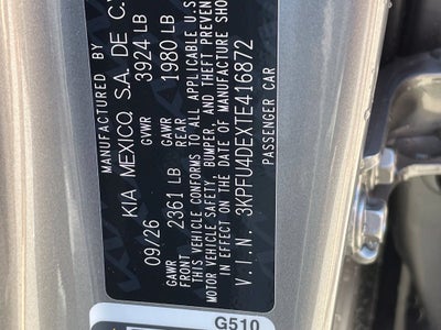 2026 Kia K4 EX