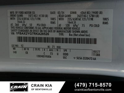 2024 Ford Transit-350 XLT - 12 PASSENGER / CLEAN CARFAX / ONE OWNER