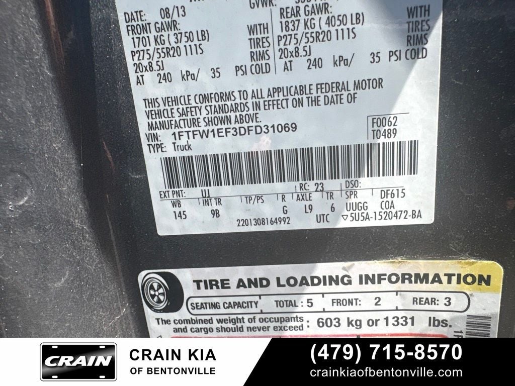 2013 Ford F-150 Platinum - WHOLESALE / AS-IS