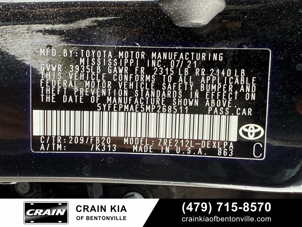 2021 Toyota Corolla LE - CARFAX ONE OWNER