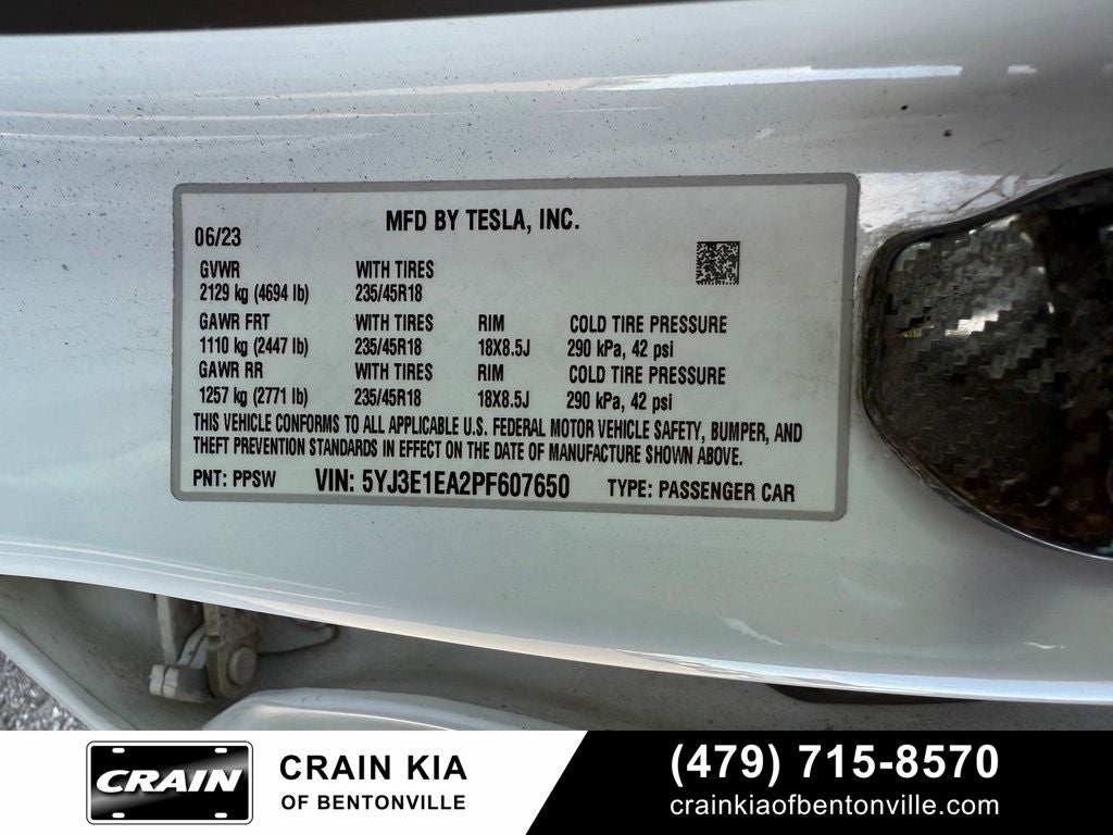 2023 Tesla Model 3 Base - CLEAN CARFAX / ONE OWNER