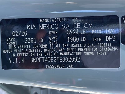 2026 Kia K4 LXS