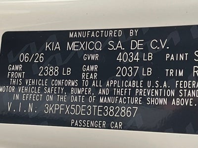 2026 Kia K4 EX