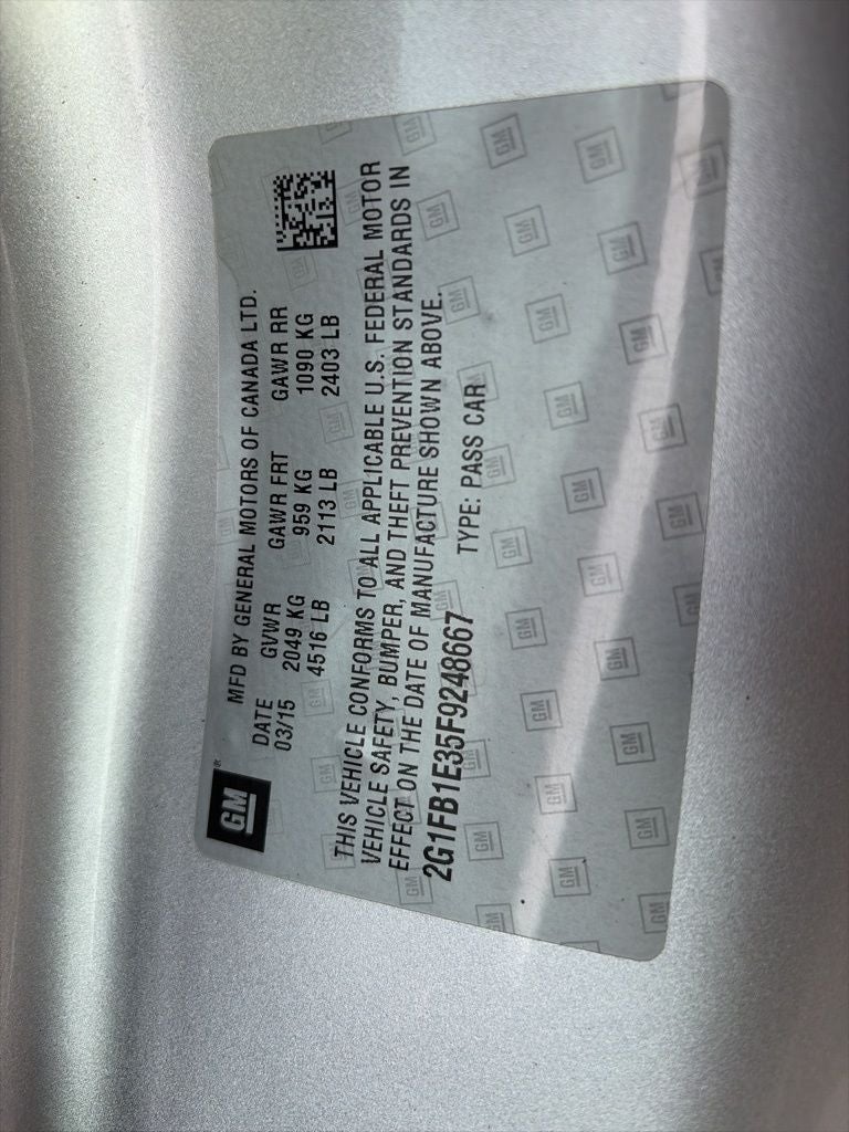 2015 Chevrolet Camaro 2LS