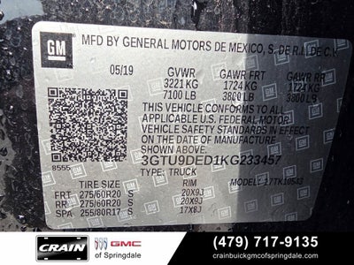 2019 GMC Sierra 1500 SLT Premium Plus Package