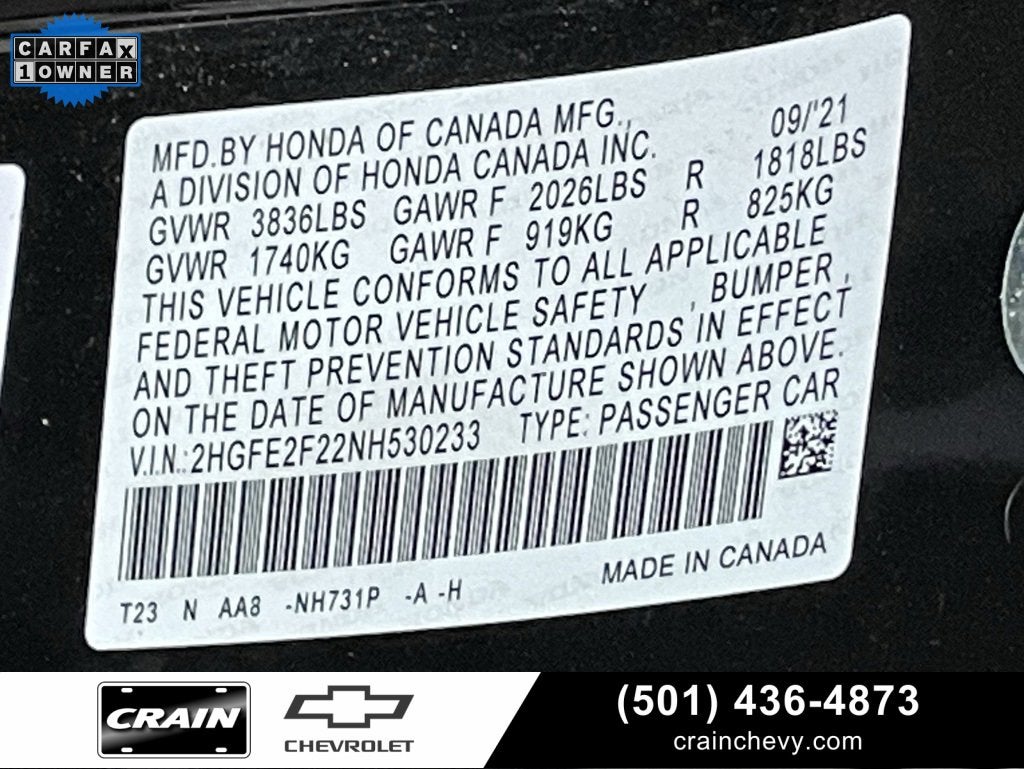 2022 Honda Civic Sedan LX