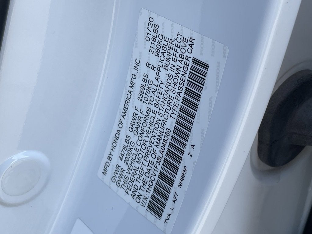 2020 Honda Accord Sedan Sport